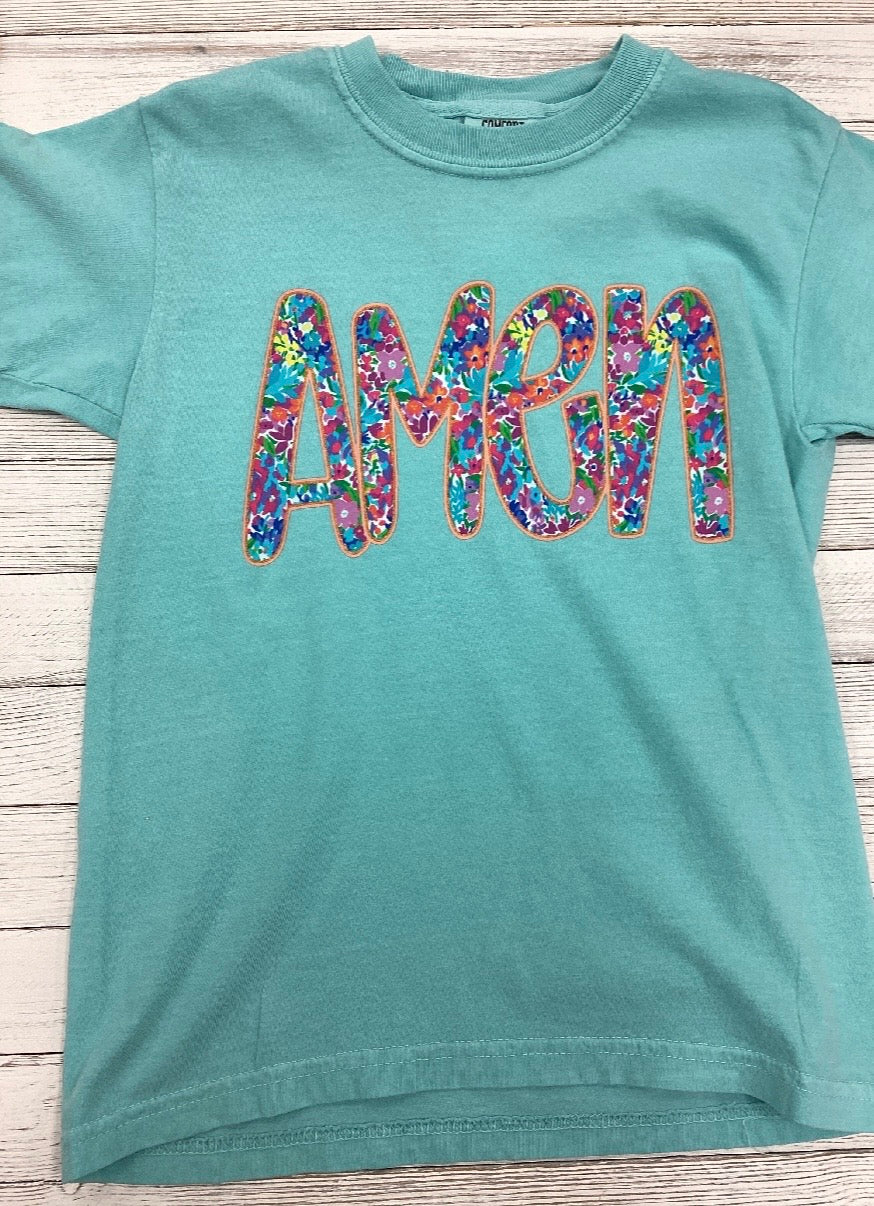 Amen Tee for Girls in Mint