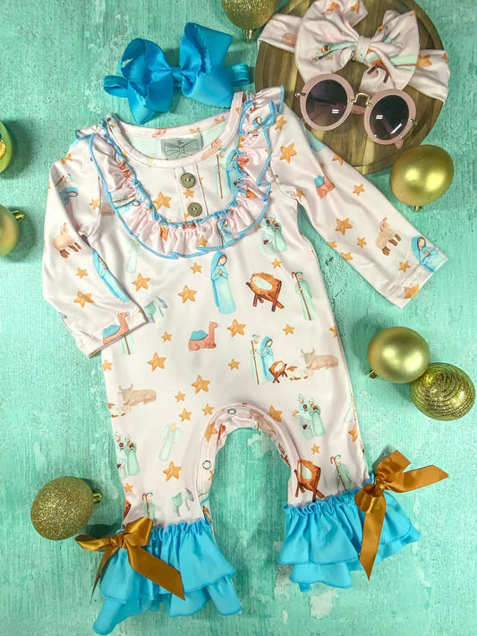 Vintage Nativity Scene Onesie