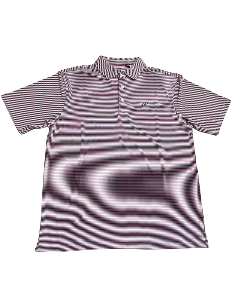 Hunt to Harvest Performance Polo- Crimson/White