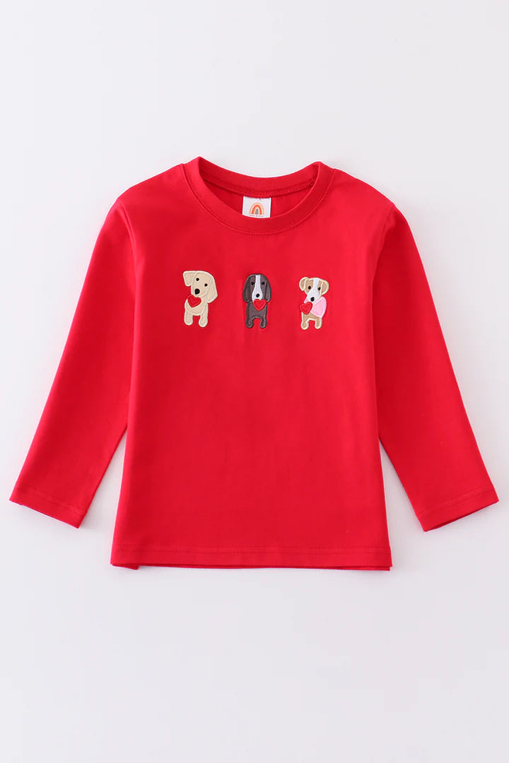 Red Applique Valentine Shirt Boys