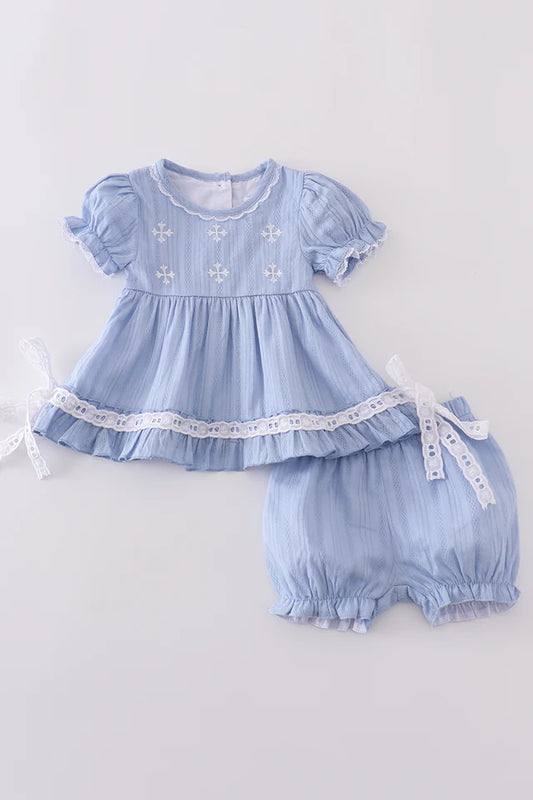 Blue Cross Embroidery 2pc