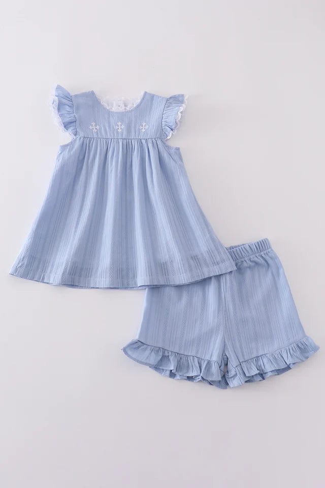 Blue Cross Embroidery Set