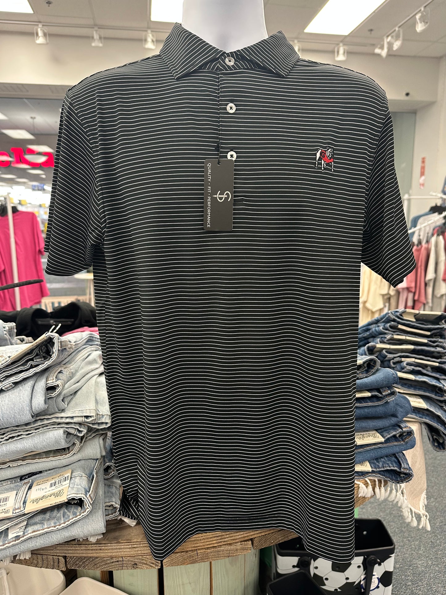 GA Bulldog Polo Black/White