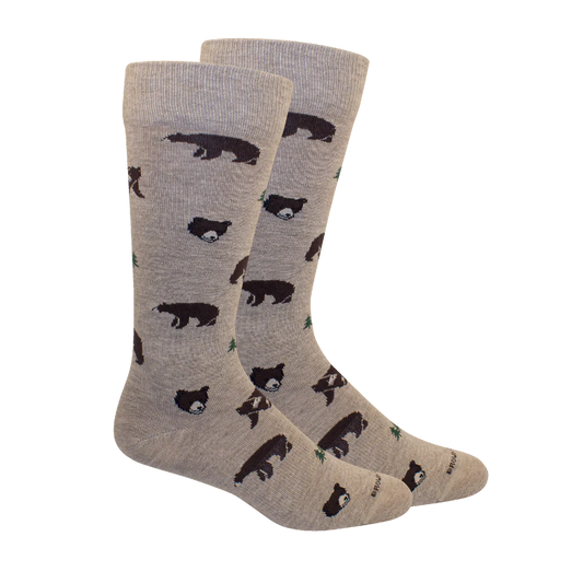 Brown Dog Brown Bear Socks Oatmeal