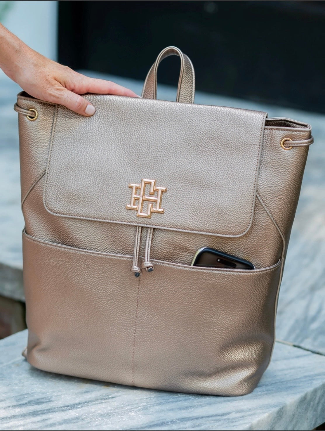Carolina Hill Bennett Backpack Bronze