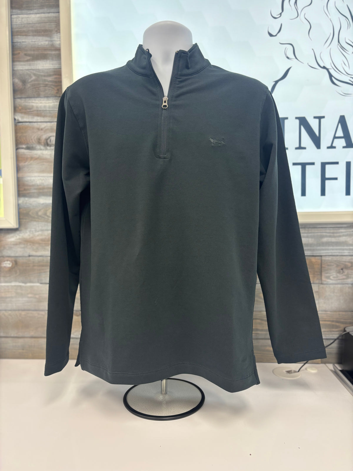 Coastal Cotton French Terry Quarter Zip Charcoal