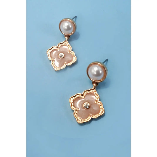 Vintage Pearl Clover Earrings