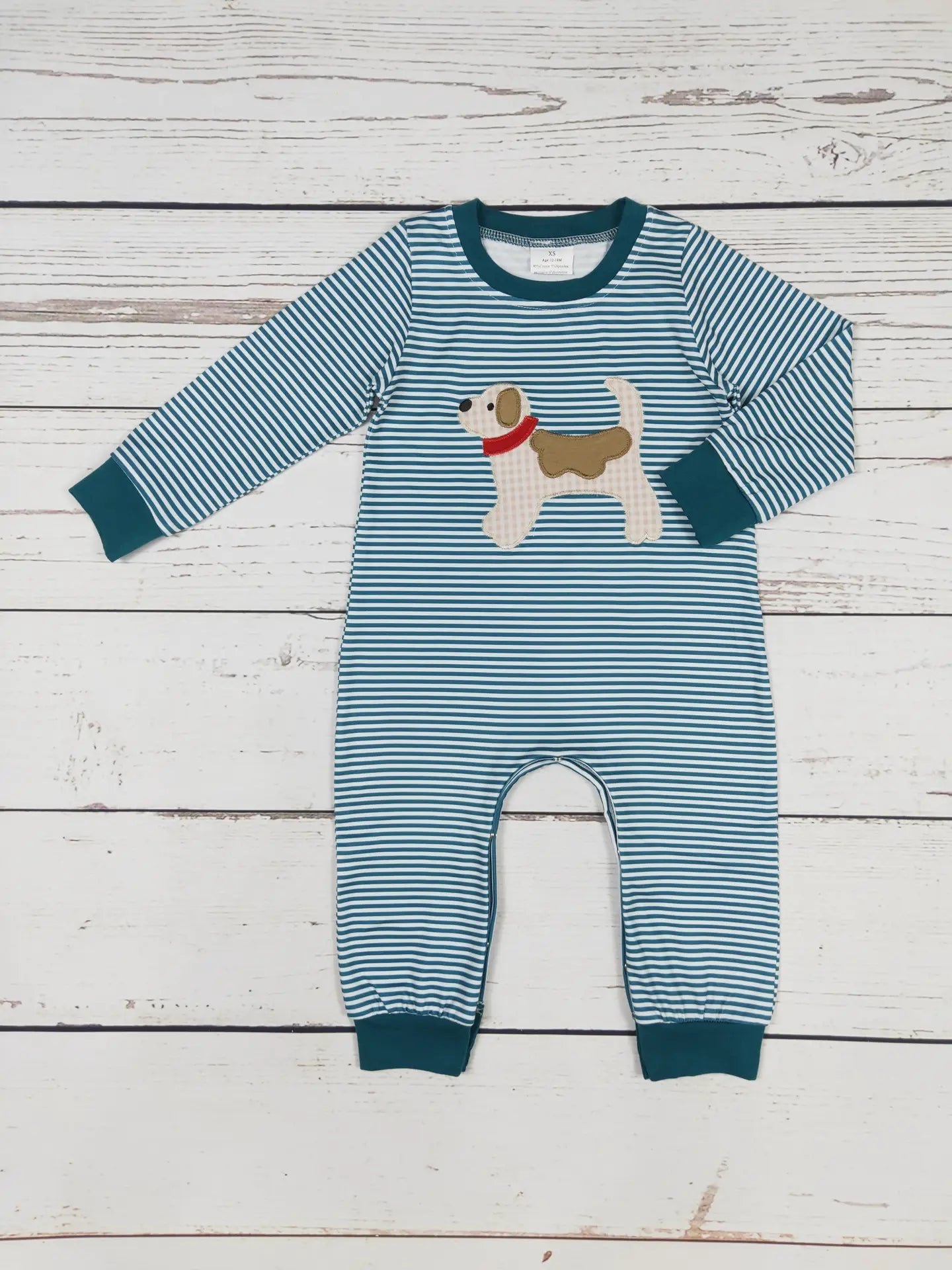 Dog Applique Boy Romper