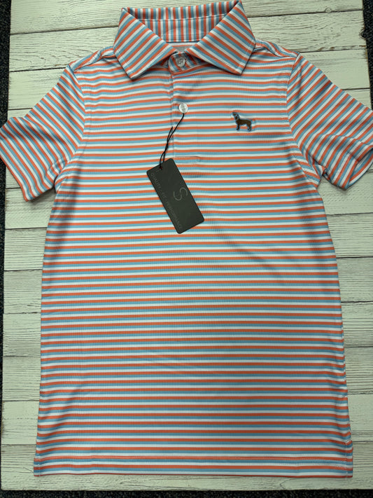 Cardinal Creek Coral/Sky/White Polo for Boys