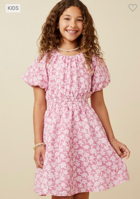Floral Pink Dress for Girls