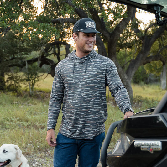 Burlebo Performance Hoodie Tiger Stripe Wetland Camo