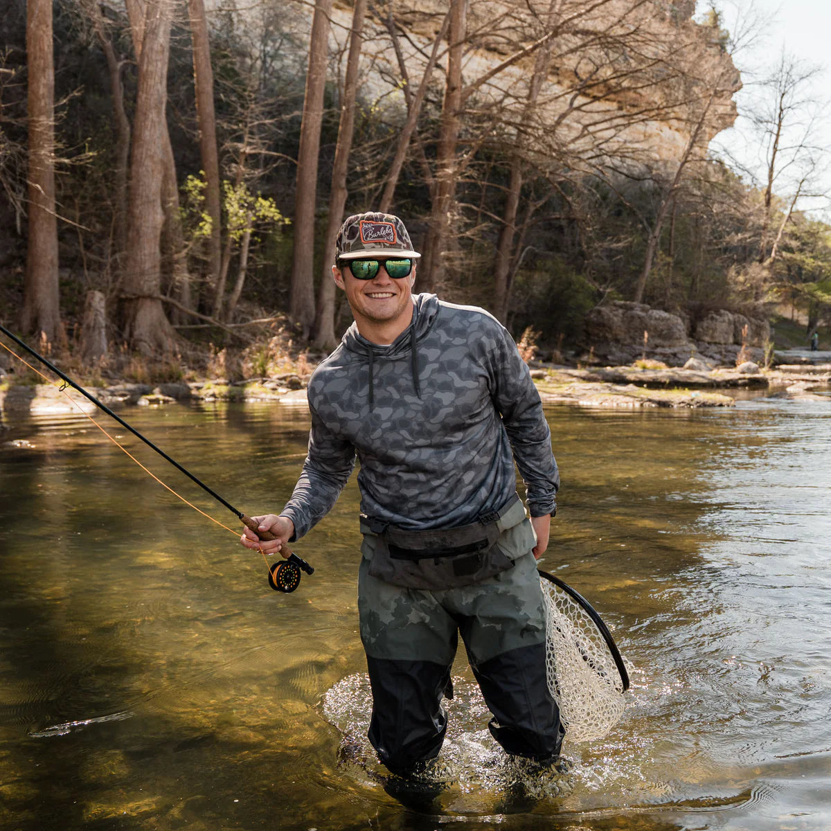 Burlbeo Stone Camo Performance Hoodie