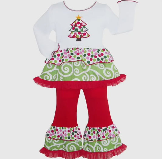 Christmas Tree Ruffle Outfit