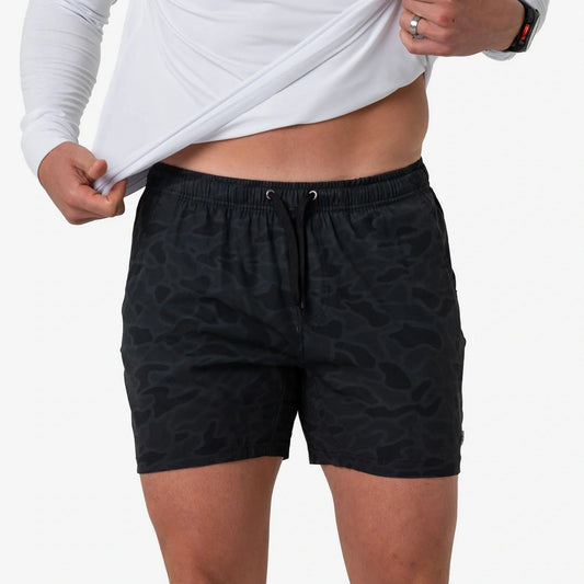Burlebo Black Camo Shorts W/Black Liner 5.5" Inseam