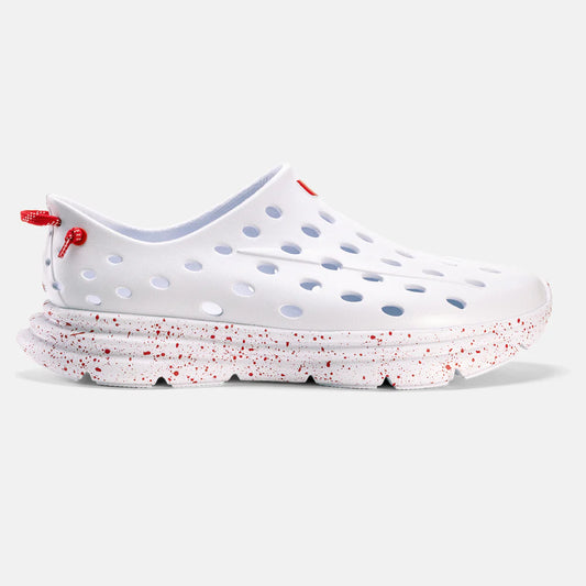 Kane All White/Red Speckle Revive Shoes