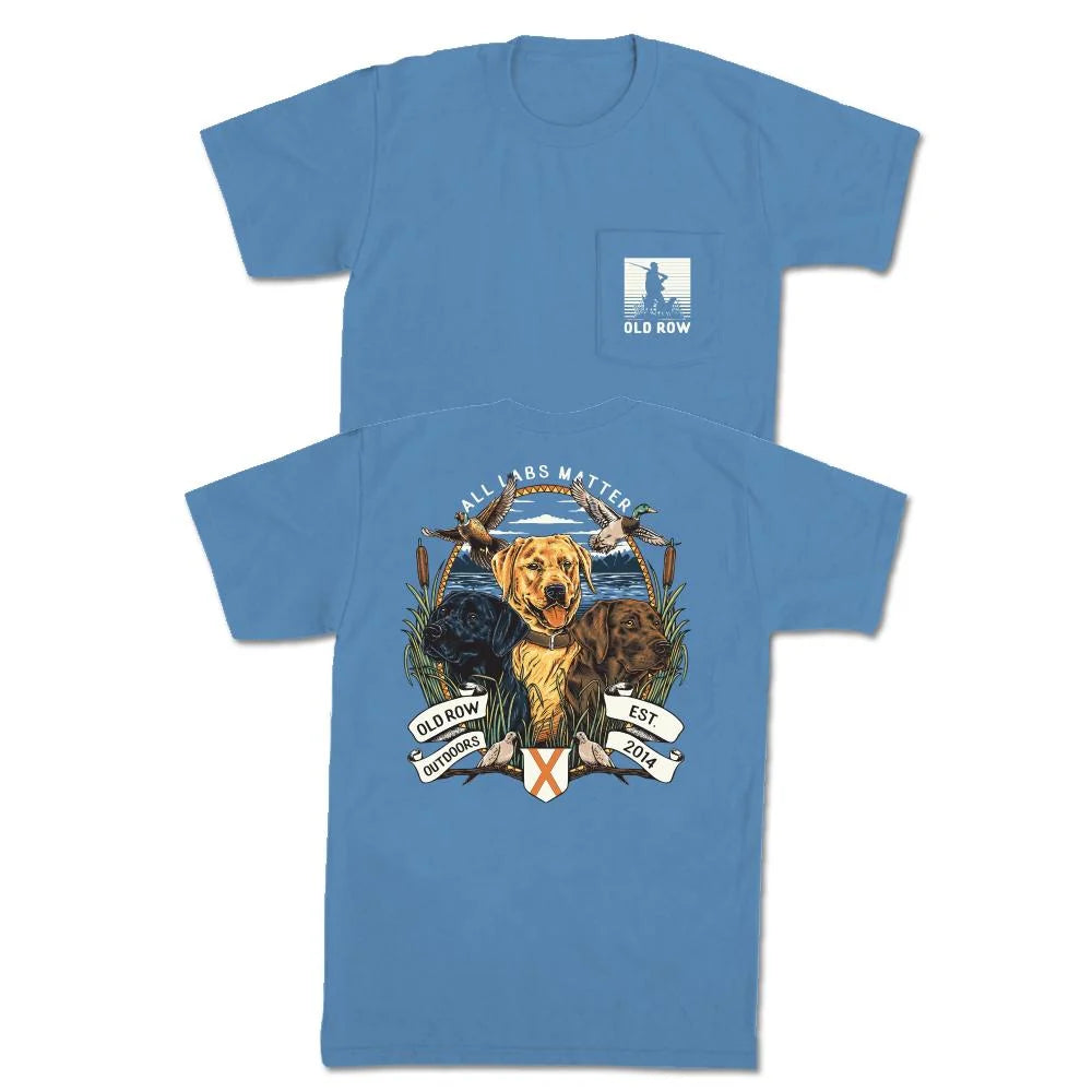 Old Row All Labs Matter Pocket Tee in Blue Jean