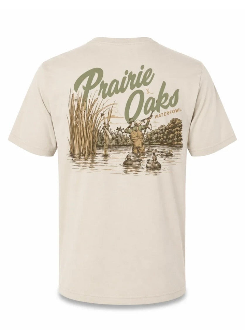 Prairie Oaks Old School Morning Spread T-shirt in Latte