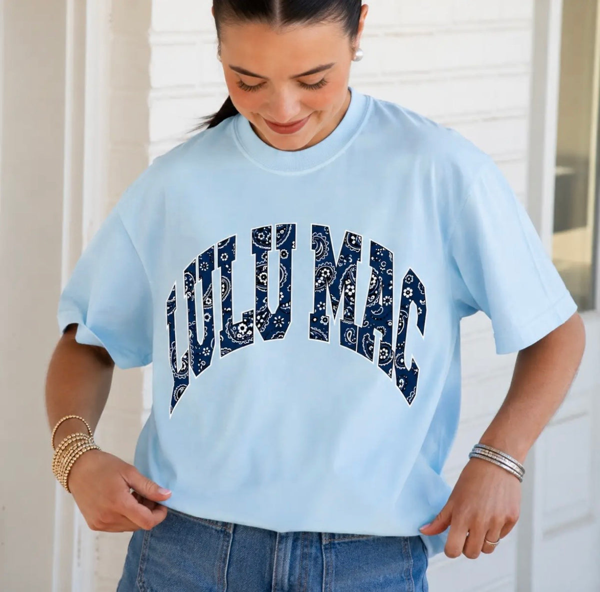 Lulu Mac Chambray Bandana Comfort Color Tee