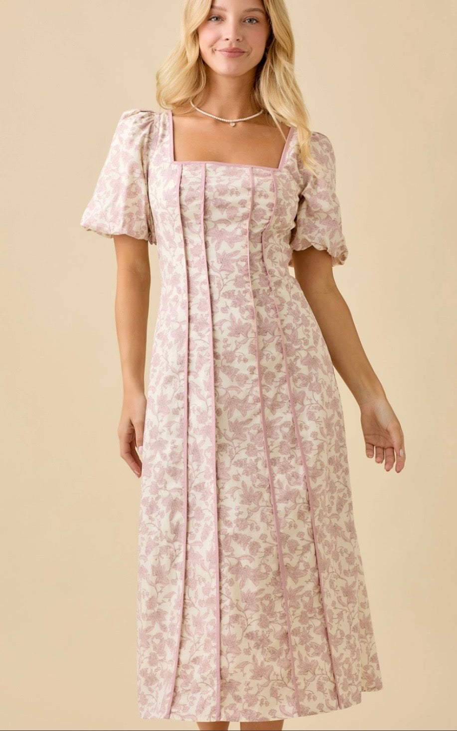 Dusty Rose Midi Bubble Dress