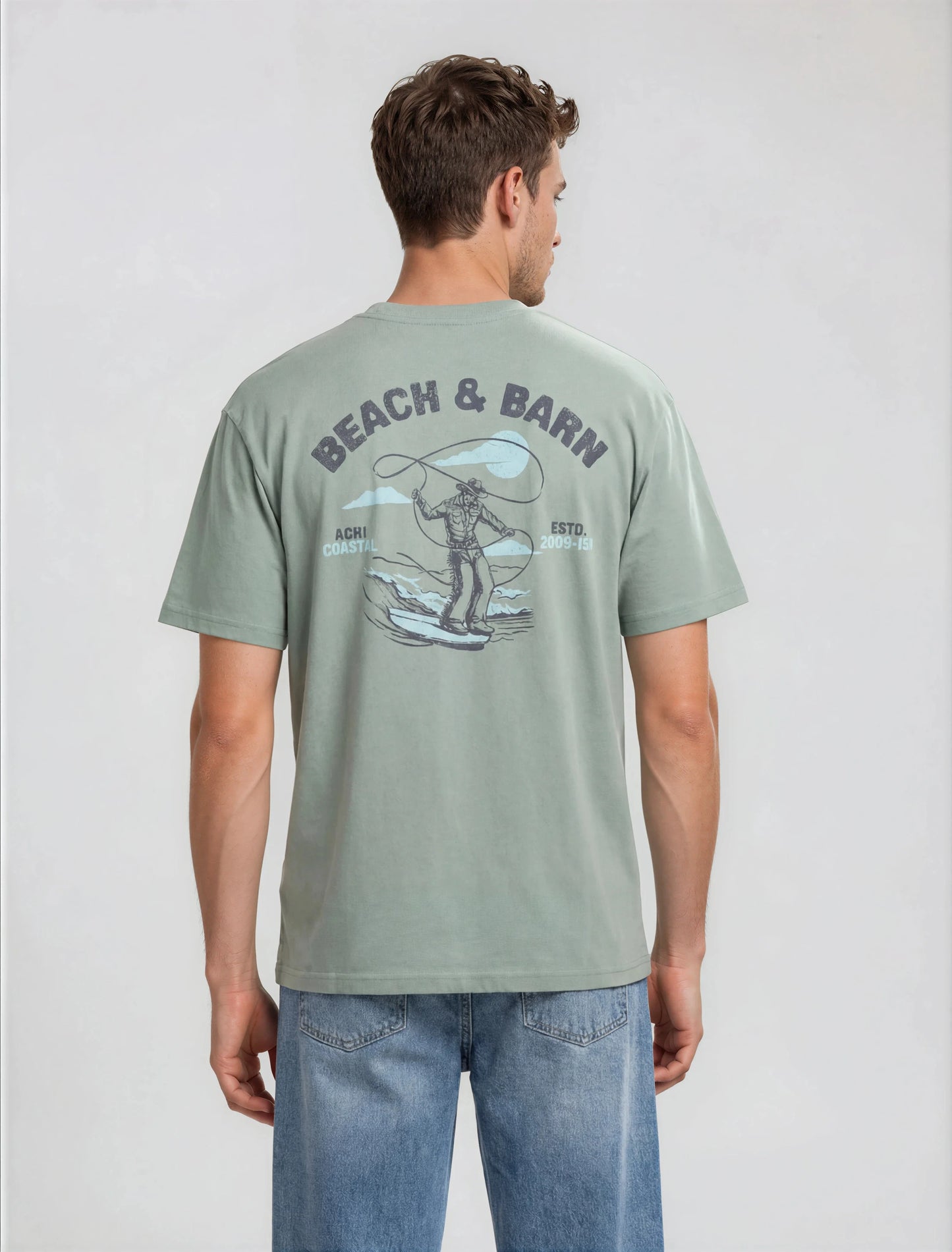 Beach & Barn Rope 'Em In Tee in Fern