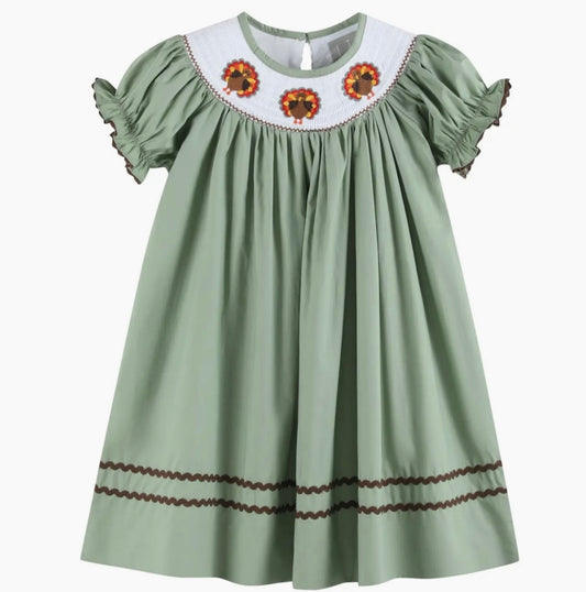 Lil Catus Turkey Applique Dress