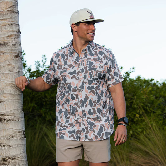 Burlebo Performance Vintage Camo Button Up