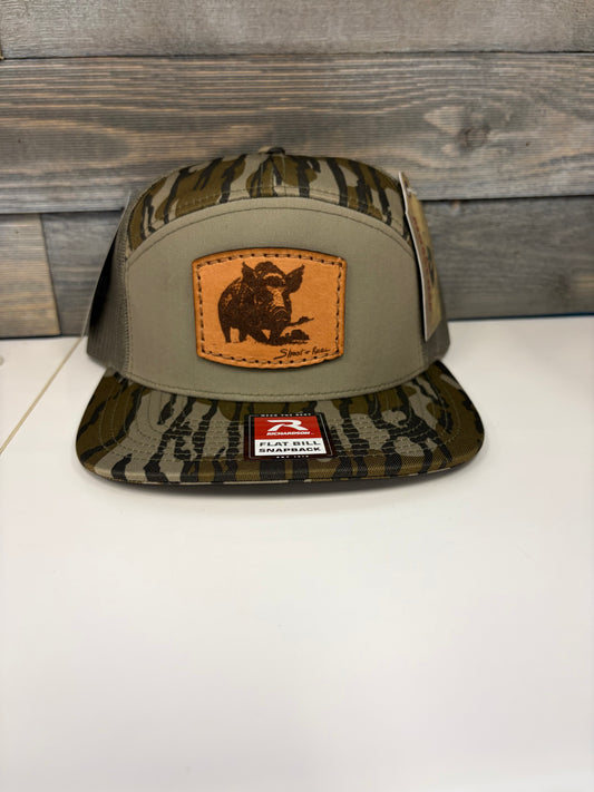Shoot & Reel Bottomland Loden Bear Hog Patch Flatbill Hat