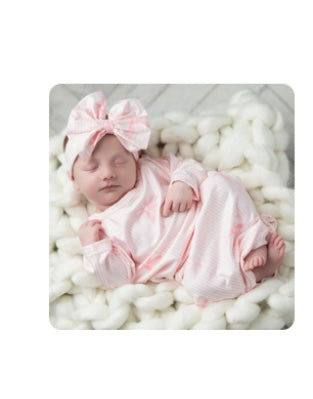 Pink Bow Gown 0-3m