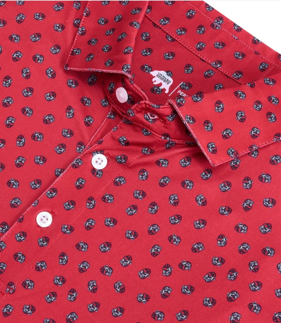 Onward Reserve UGA Vintage Bulldog Head Printed Polo