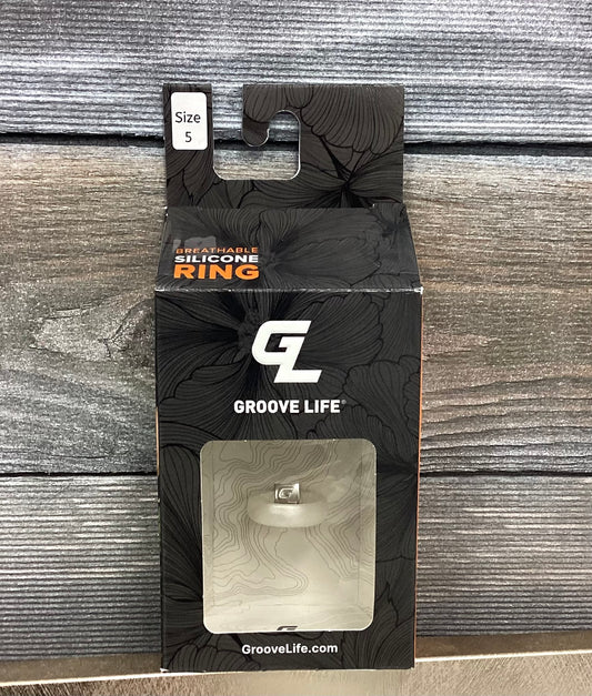 Groove Thin Pearl Metallic Silicone Ring