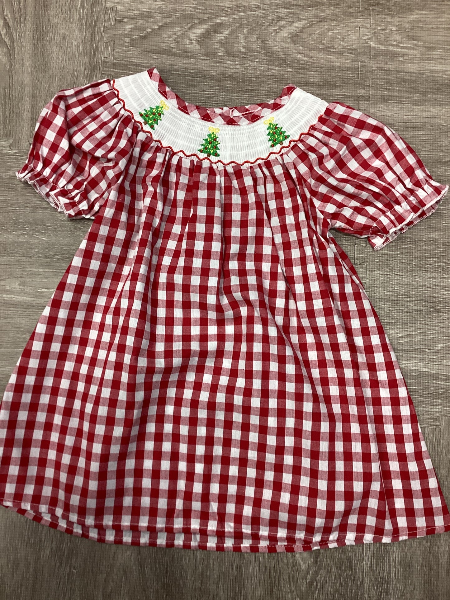 Girls Plaid Christmas Tree Dress