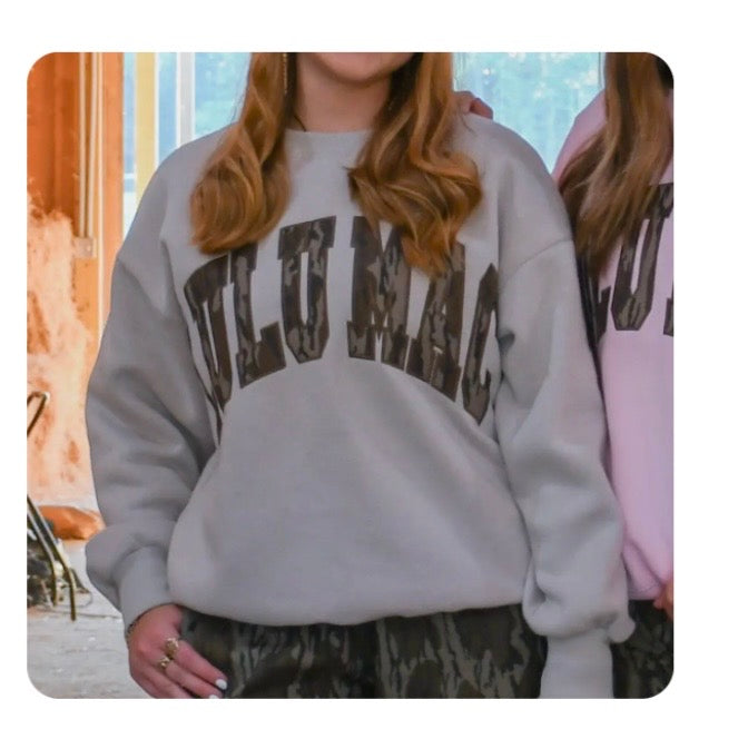 Lulu Mac Greige W/Mossy Oak Bottomland Sweatshirt
