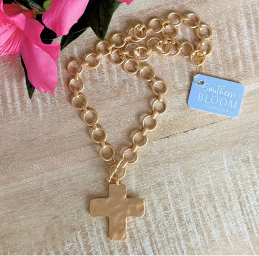 Gilded Grace Cross Necklace