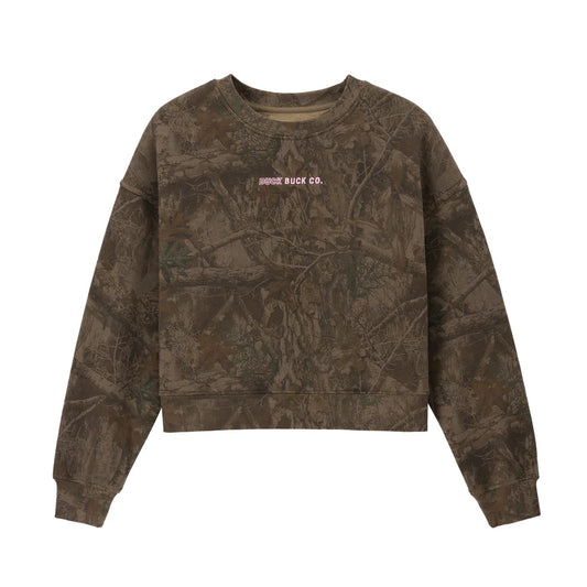 Duck Buck Co Backwoods Camo Crewneck