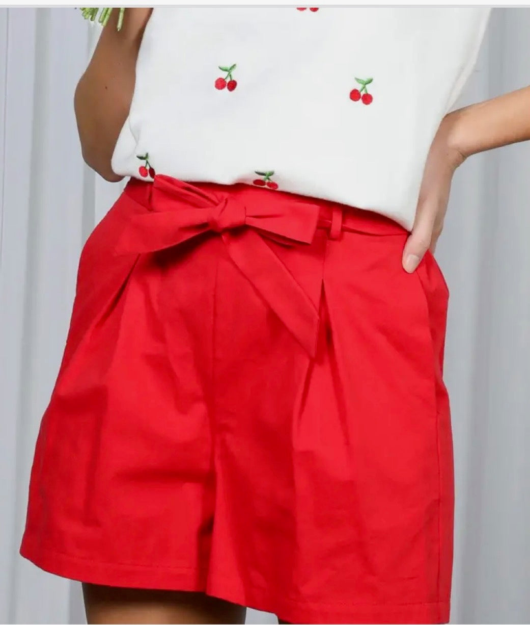 All in Red Shorts by Vine & Love