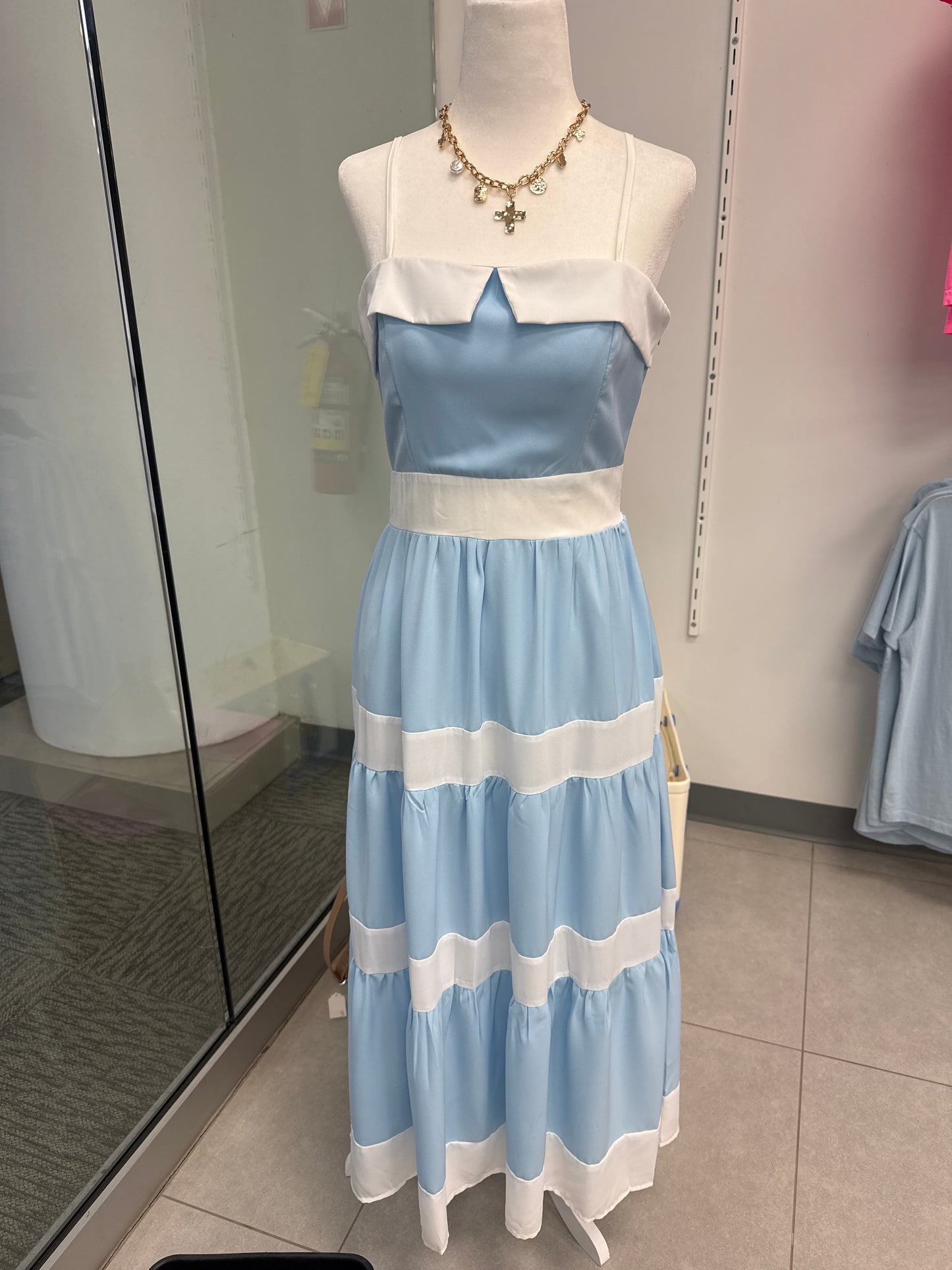 Special To Me Blue Tiered Dress