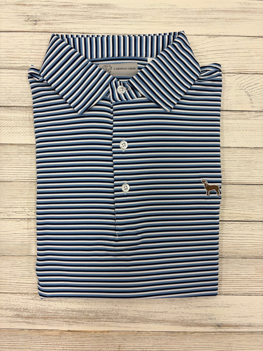 Cardinal Creek Sky/White/Navy Logo Polo
