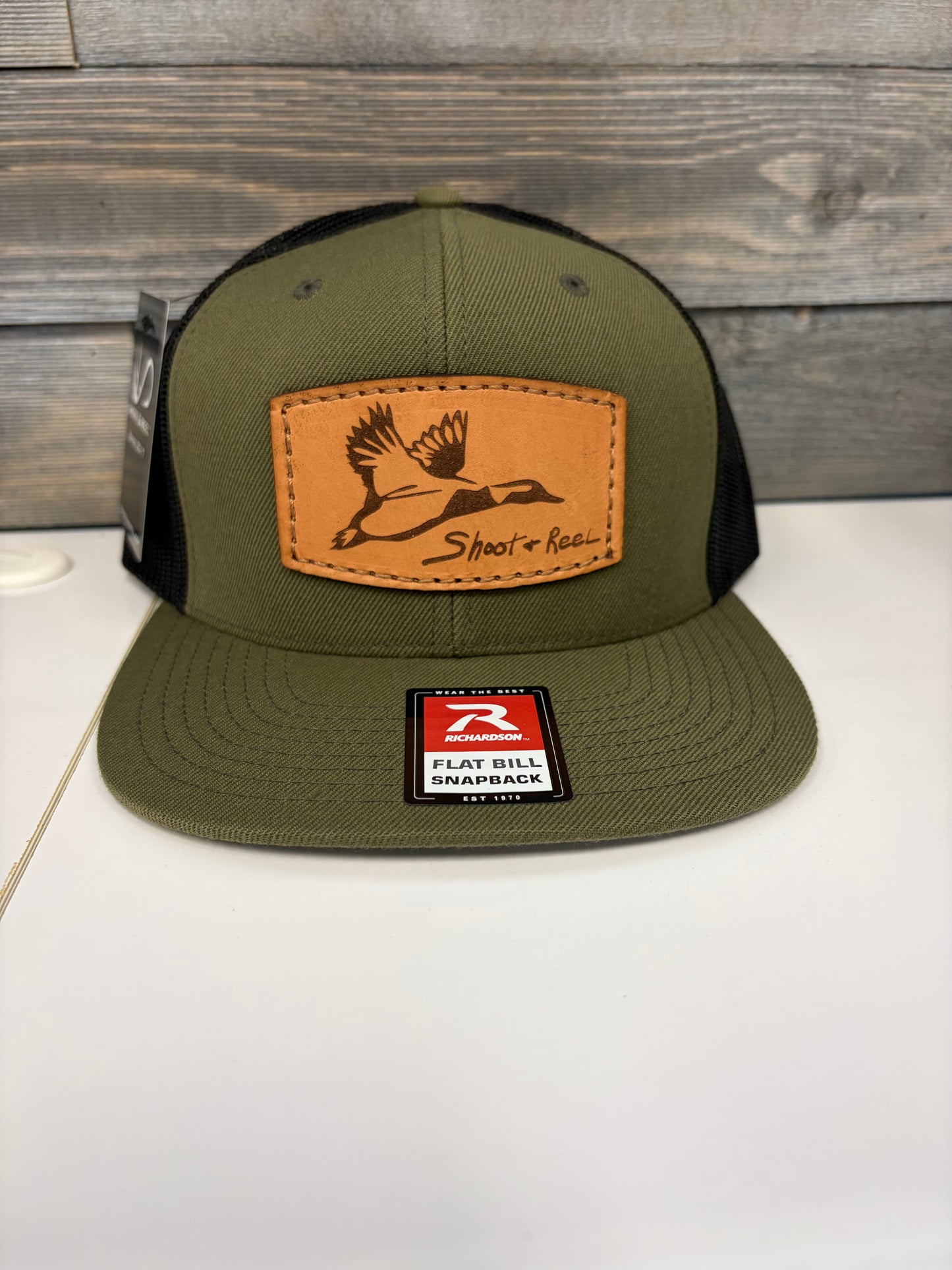 Shoot & Reel Loden/Black Mallard Outline Patch Flatbill