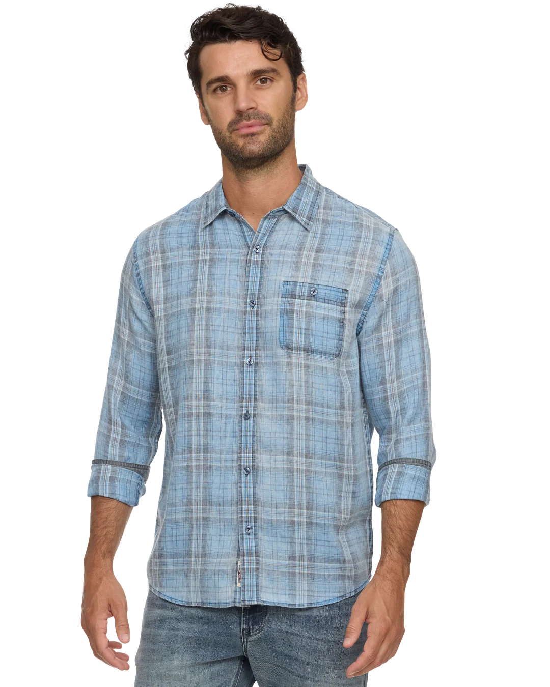 Flag & Anthem Blue/Navy Paxton LS Vintage Shirt