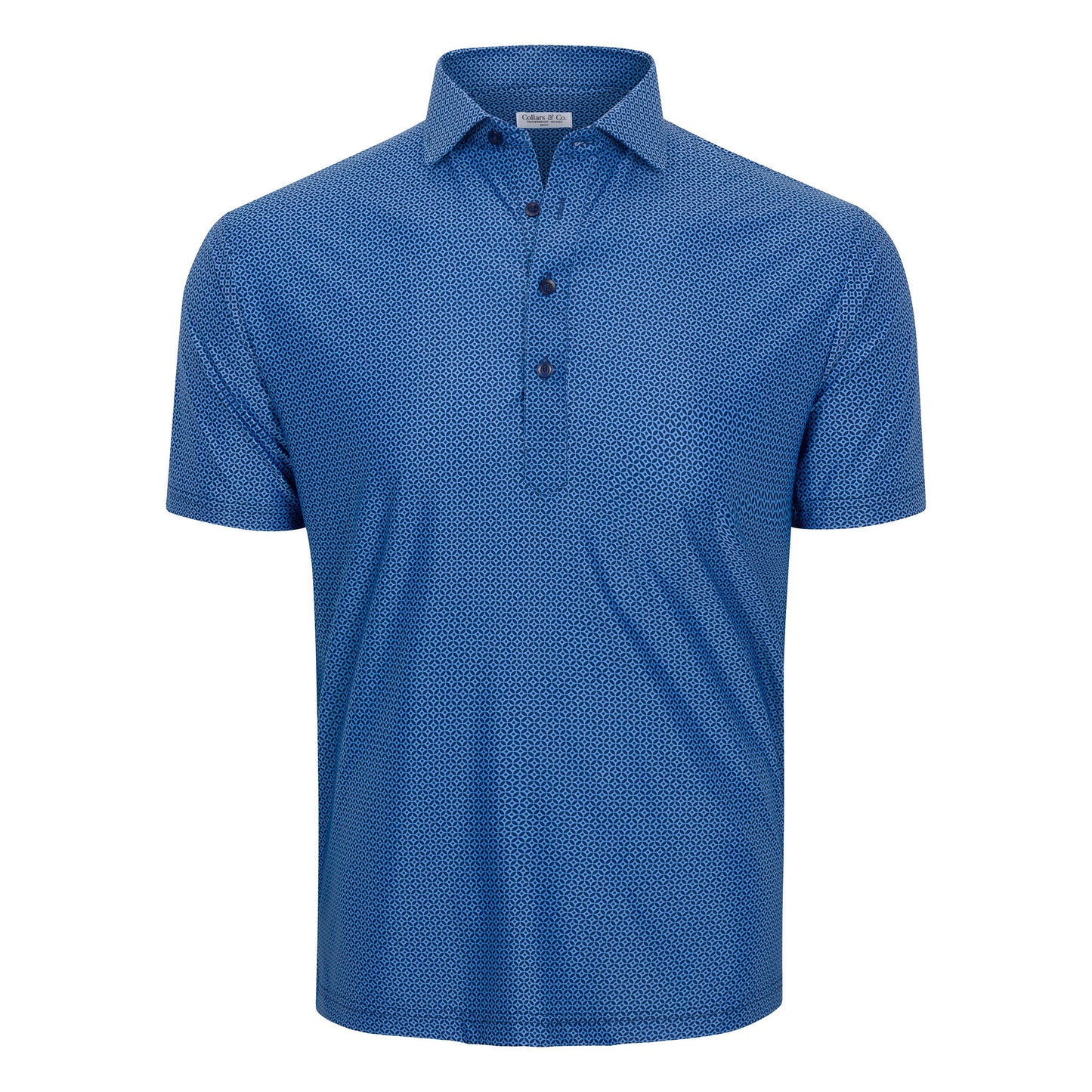 Collars & Co Featherweight Flex Polo Navy Mosaic