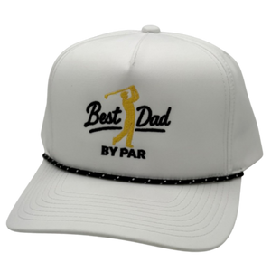 Best Dad by Par White/Black Rope Hat