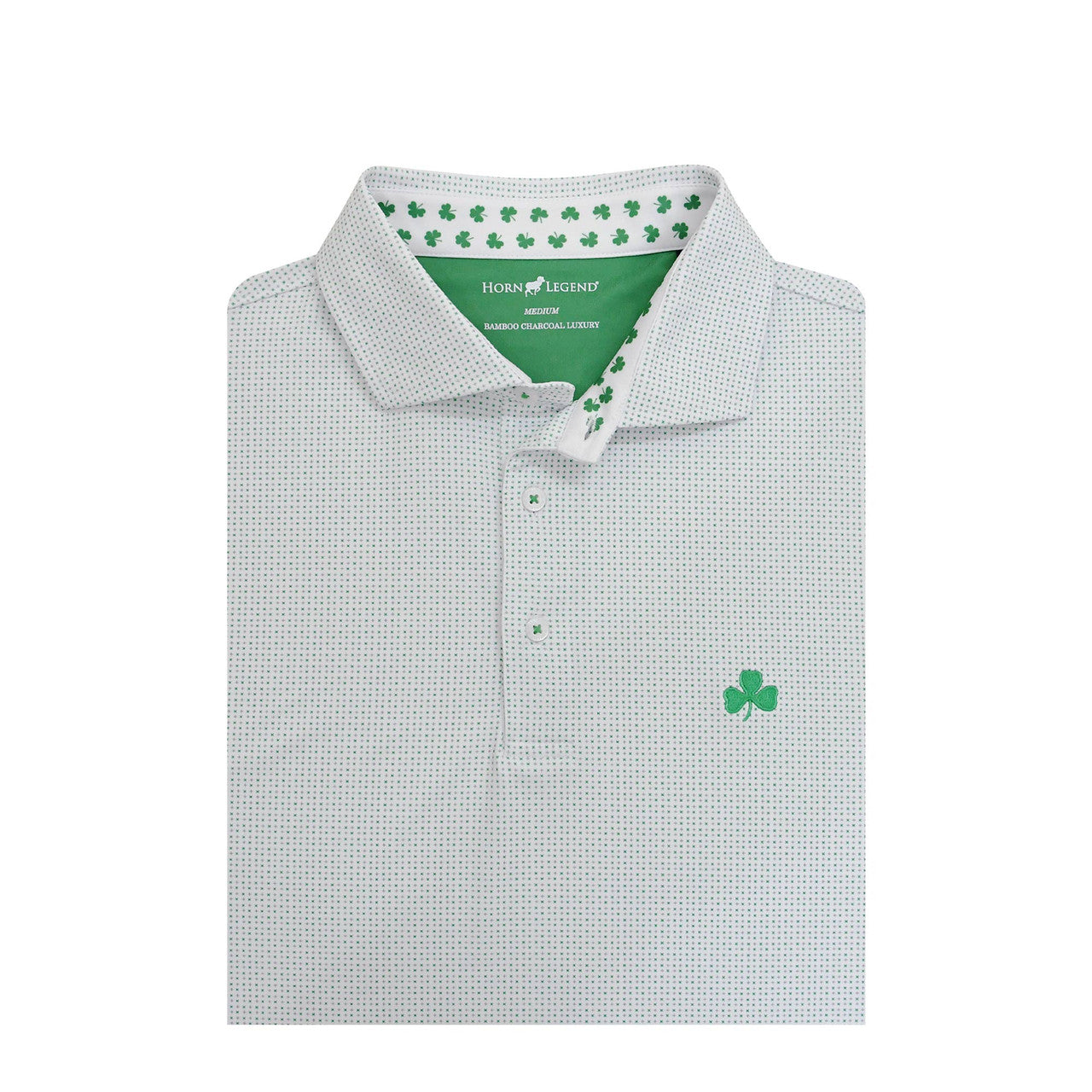 Horn Legend Shamrock White Custom Trim Polo