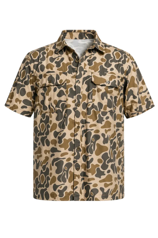Heybo Traditions Camo Olive Camp Shirt