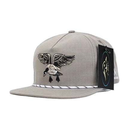AFW Grey with White/Black Stripe Rope Goose RipStop Hat