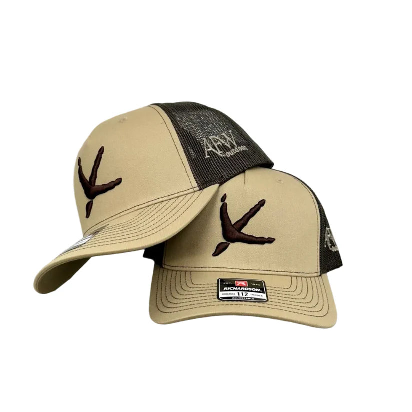 American Flyway Waterfowl  112 Khaki / Coffee Turkey Tracks Hat