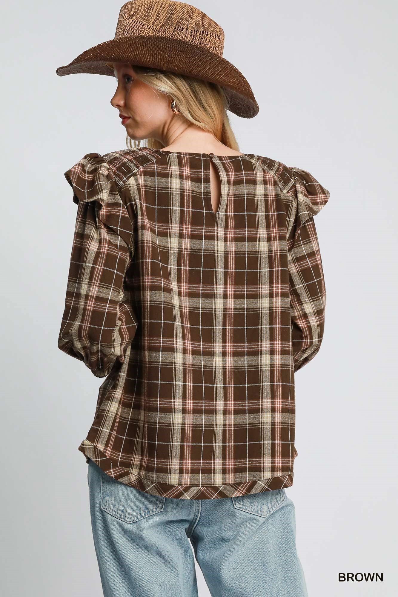 Pretty in Fall Plaid Top