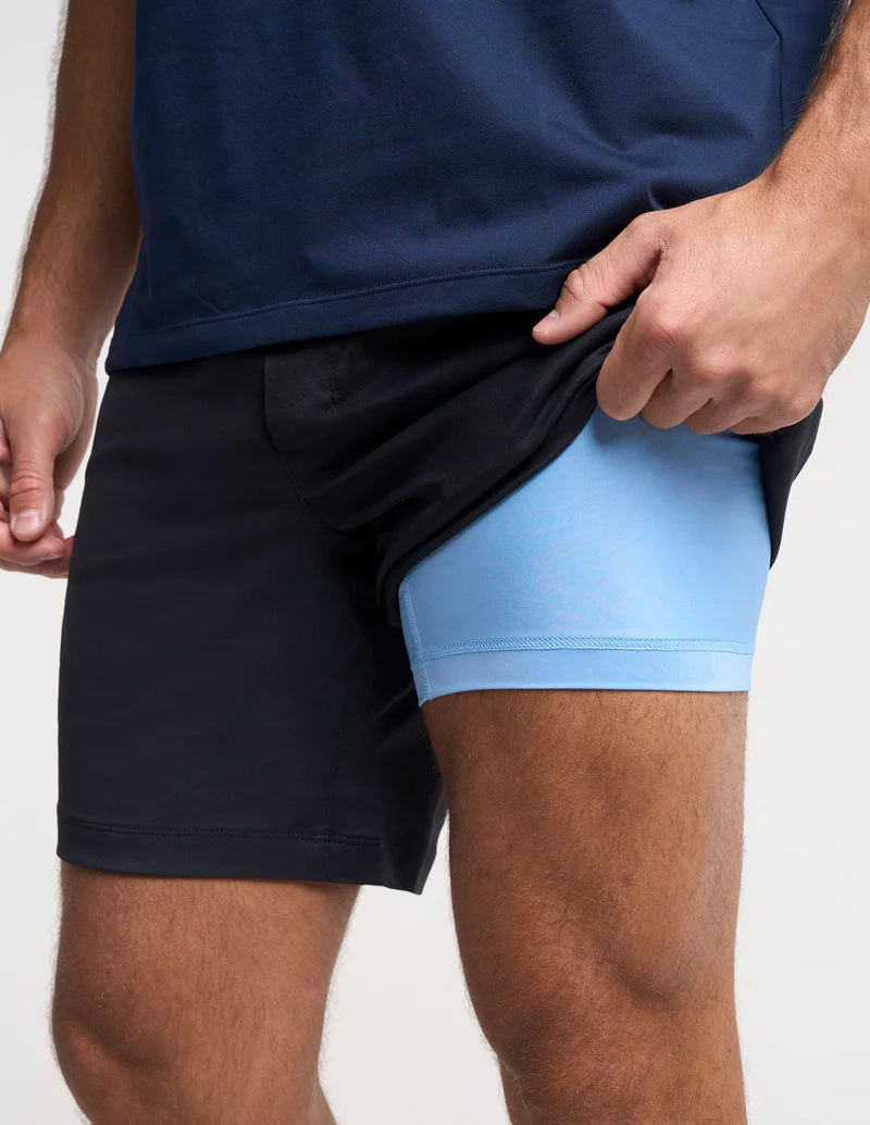 Birddogs Black Shorts w/liner 7"