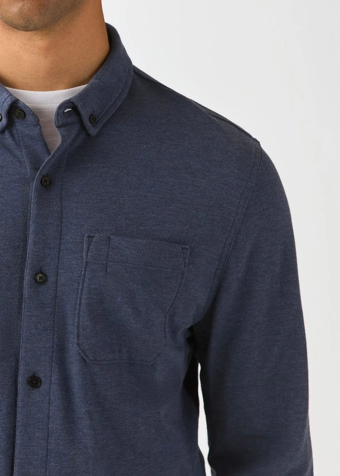 Du/er Performance Flannel Lite One-Pocket Shirt Heather Navy