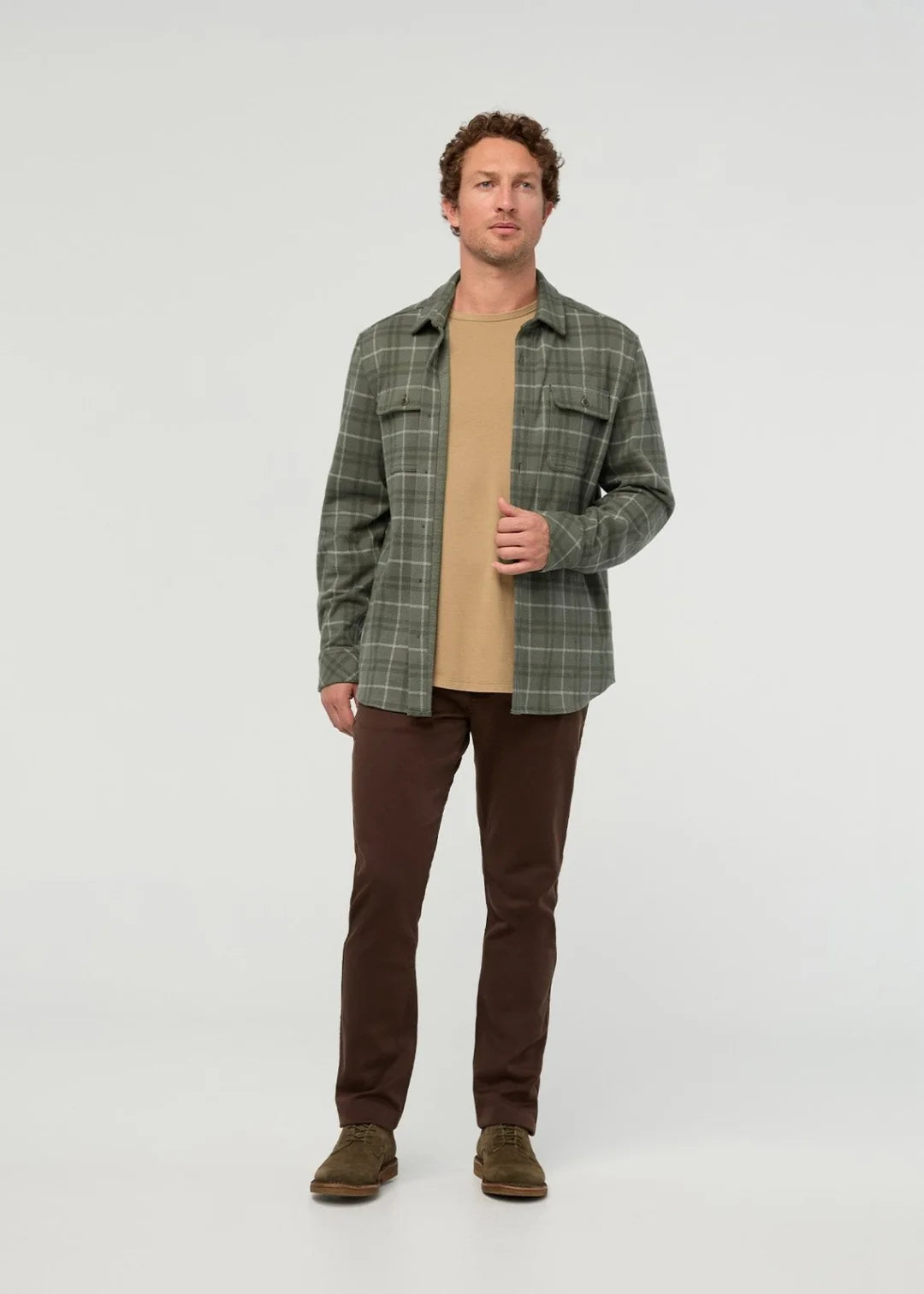 Du/er Flannel Overshirt Thyme Plaid