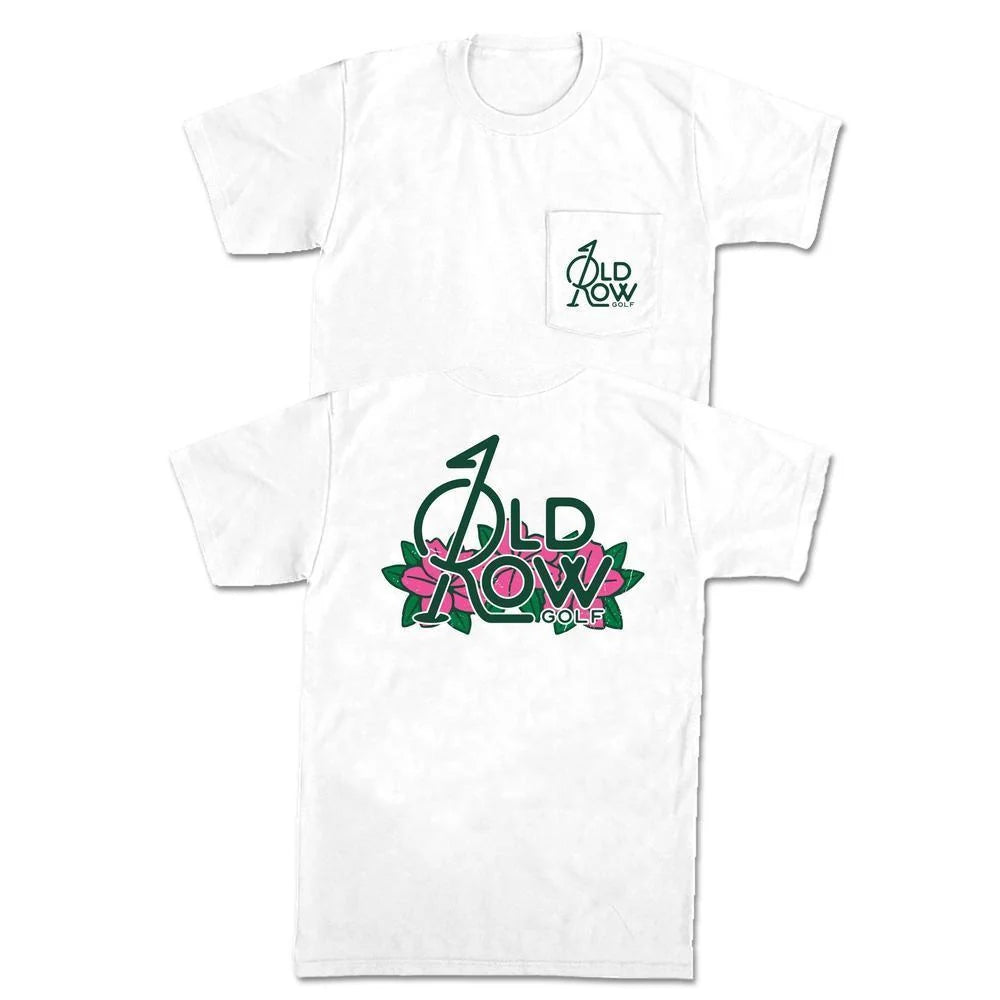 Old Row Golf Flower Pocket Tee in White